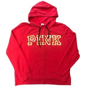 PINK Victoria's Secret Full Zip Hoodie Red Size XL